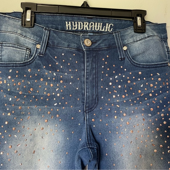 Hydraulic Nolita Curvy Women's Blue Studded Jeans, Size 14 - Picture 2 of 7